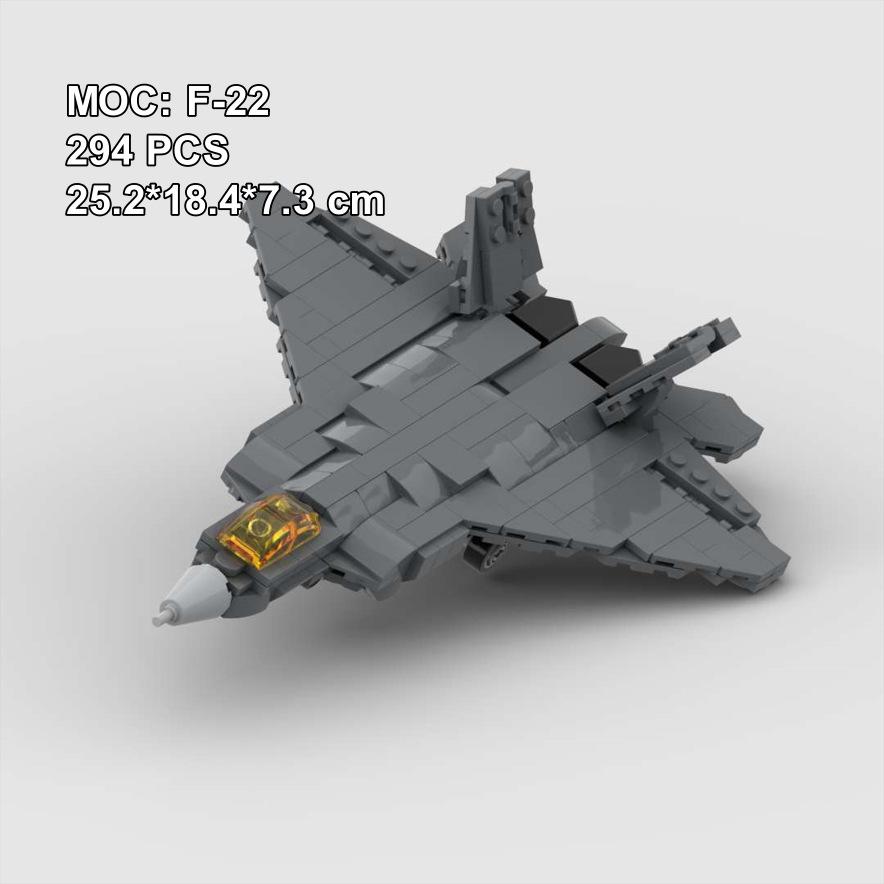 Конструктор MOC 294 детали Истребитель F-22 Raptor Lockheed Martin Модель для сборки для детей Игрушка Подарок