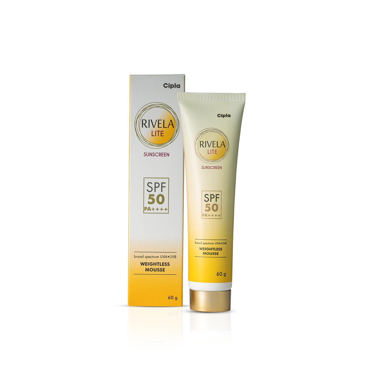 

Cipla Rivela Lite Sunscreen SPF 50 Cream 60g Pack of 1 Broad Spectrum UVA UVB Protection