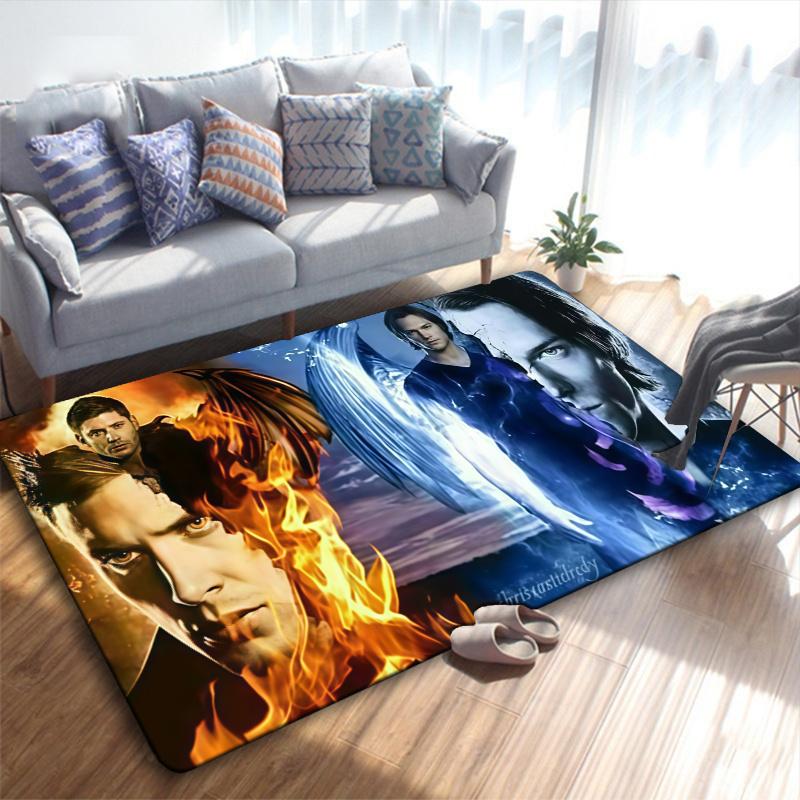 Supernatural Brothers Carpet Rug for Living Room Bedroom Home Sofa Decoration,Kids play Non-slip Floor Mat