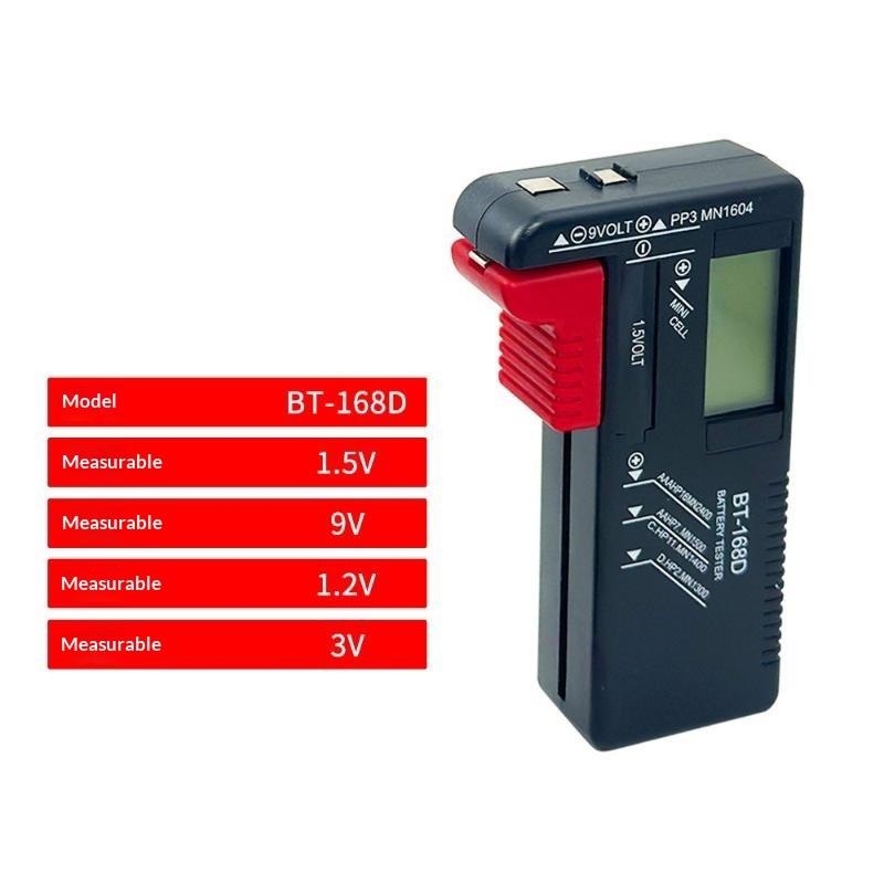 Bt-168 Pro Digital Battery Tester Checkered Load Analyzer Display Check Aaa Aa Button Cell Lithium Capacity Universal Test BT168D