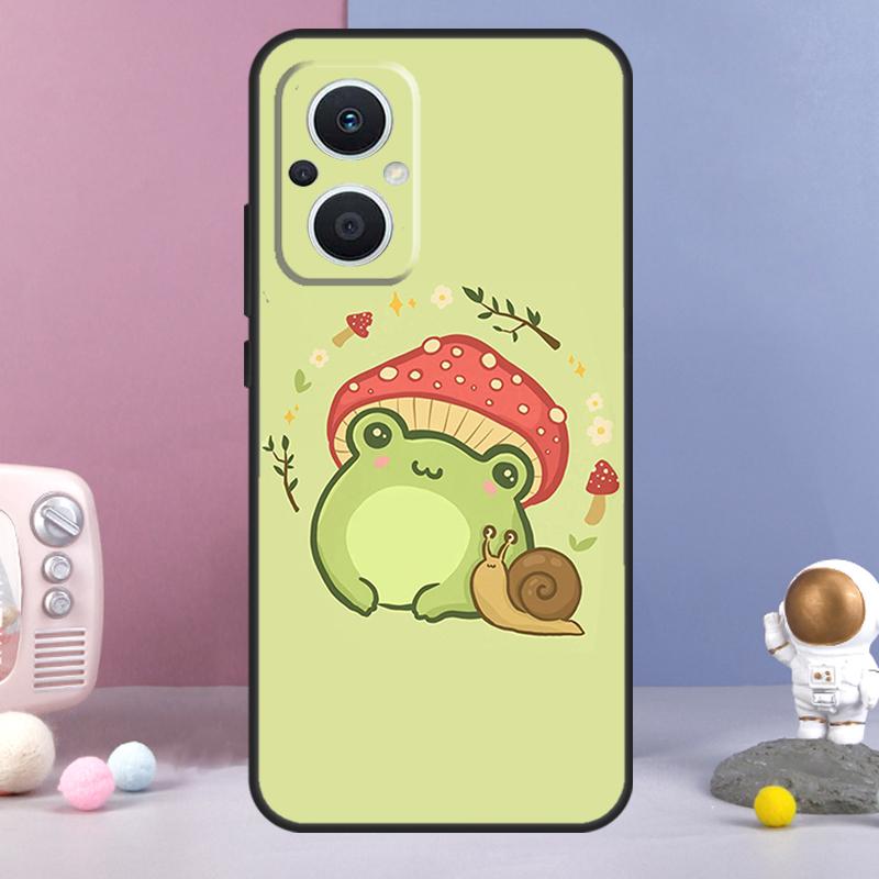 

Коттеджкор Лягушка Гриб Кавайный Чехол для OPPO Reno 8 Lite 4 5 6 7 10 Pro 8T 2Z 5Z 4Z OPPO Find X6 Pro X5 X2 X3 Lite Чехол OPPO Find X5