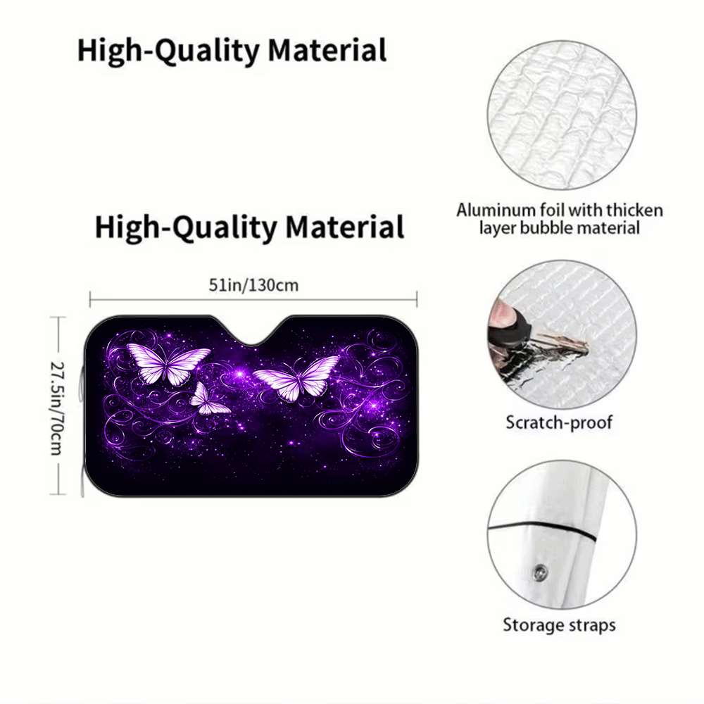 1Pcs Dewy Daisy Pattern Windshield Sunshade UV Rays Heat Blocker Keeps Vehicle Cool Unique Design Fit Sedans SUVs Trucks RVs