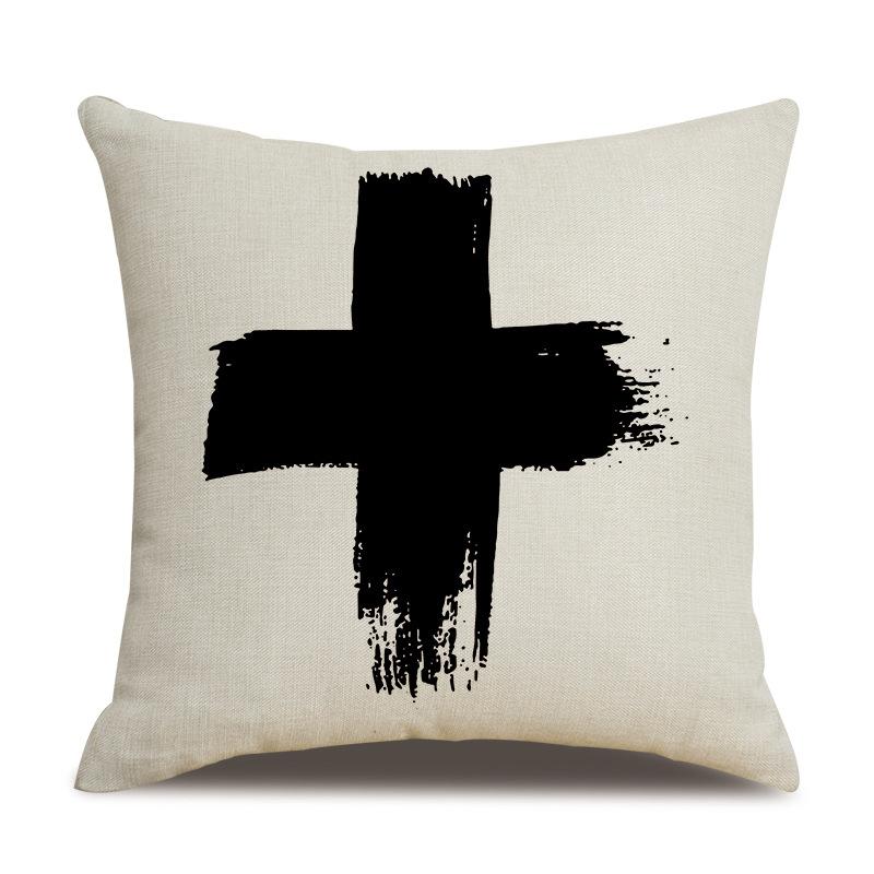 Leinen Kissenbezug Schwarz Geometrischer Pfeil Wellenförmiger Punkt Kissenbezug Zuhause Weiche Einrichtung Kissenbezug