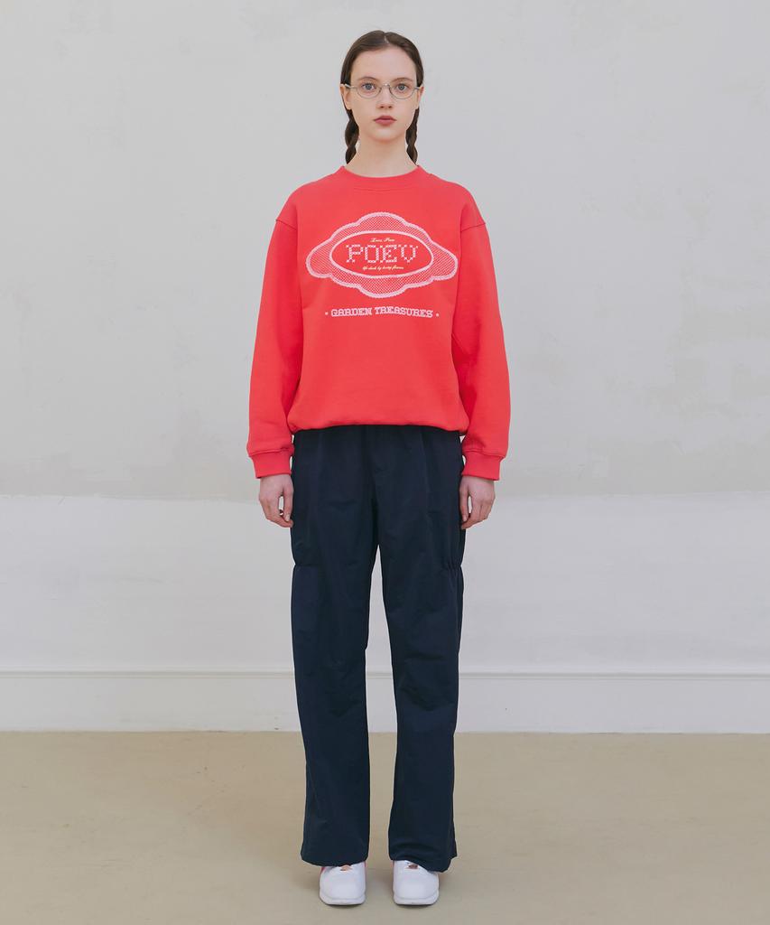 POEV Shirring Nylon Straight Pants - Navy