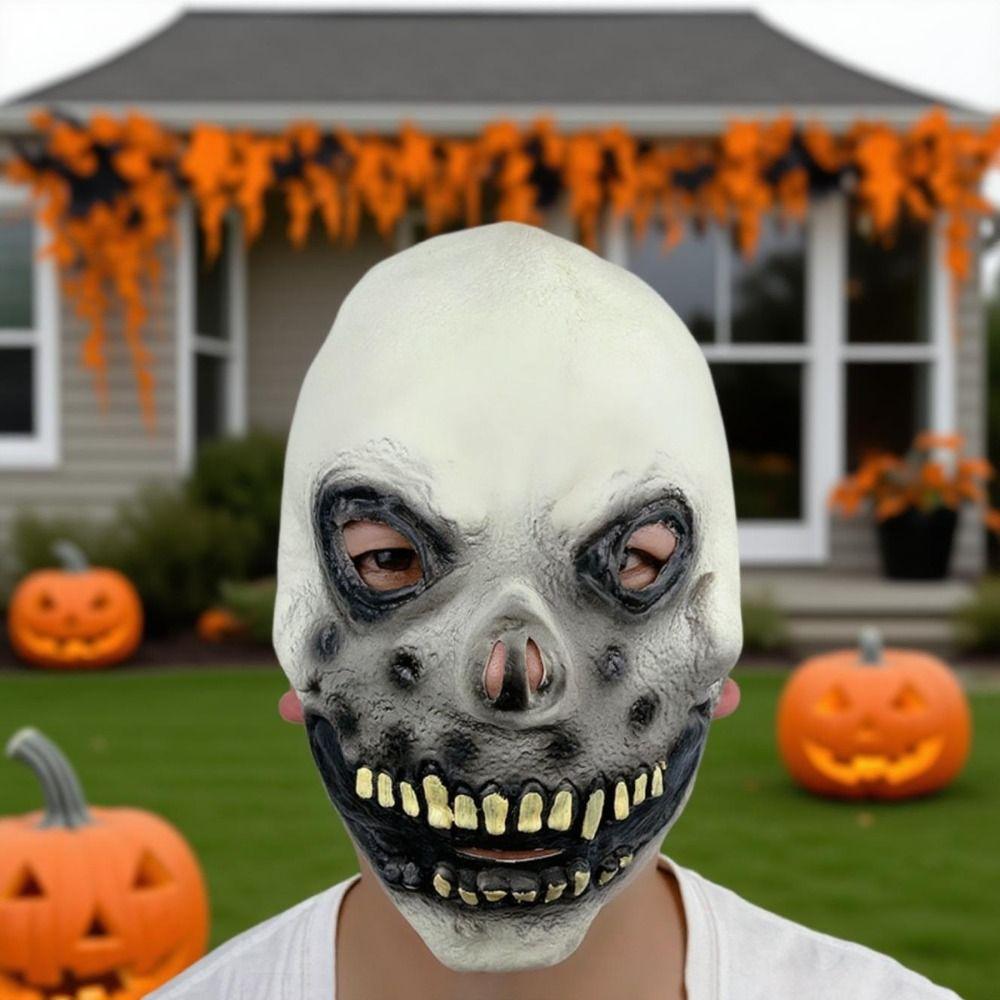 Spooky Scary Skull Headgear Realistic Full Face Mask Terrifying Cosplay Mask  Christmas Party