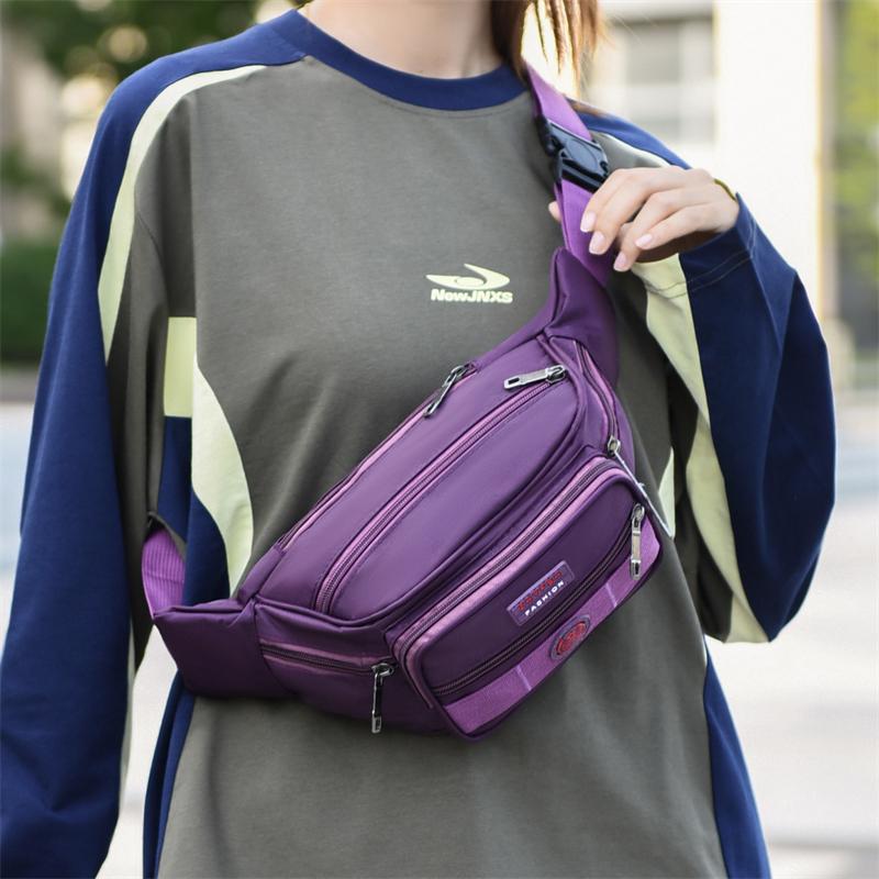 Unisex Multifunctional Waist Bag Large Capacity Waterproof Oxford Business Pack Trendy Crossbody Chest Bag for Travel Work