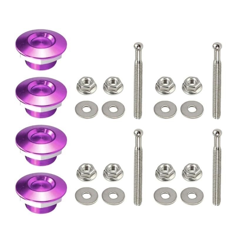 

4Pcs Car Bumper Hood Pin Quick Hood Pins Lock Quick Release Fasteners Lock Bonnet Lock Hood Pins Lock Clip фиолетовый