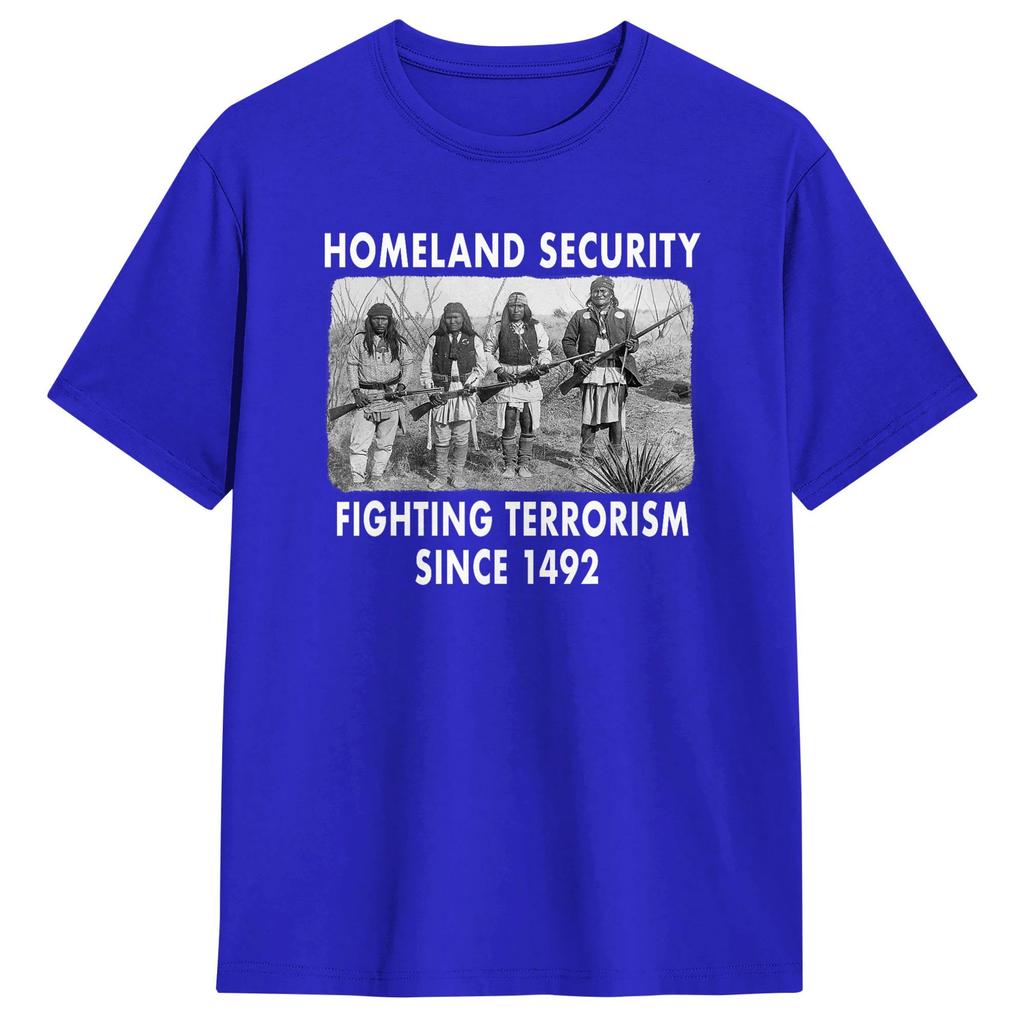 Unisex Womens TShirt Homeland Security Fighting Terrorism T Shirts Harajuku Summer Tee Shirt Streetwear Cotton Clothing Gift