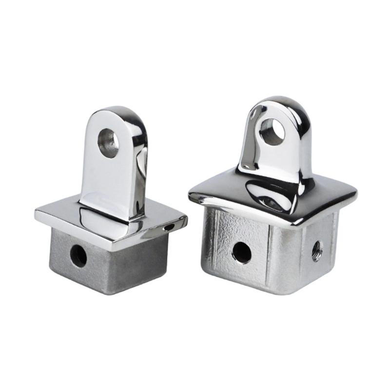 28/32mm Edelstahl Boots-Schiebekappe Quadratrohr Oberes Auge Endkappe Marine Bimini Beschlag für Markise Einfache Montage