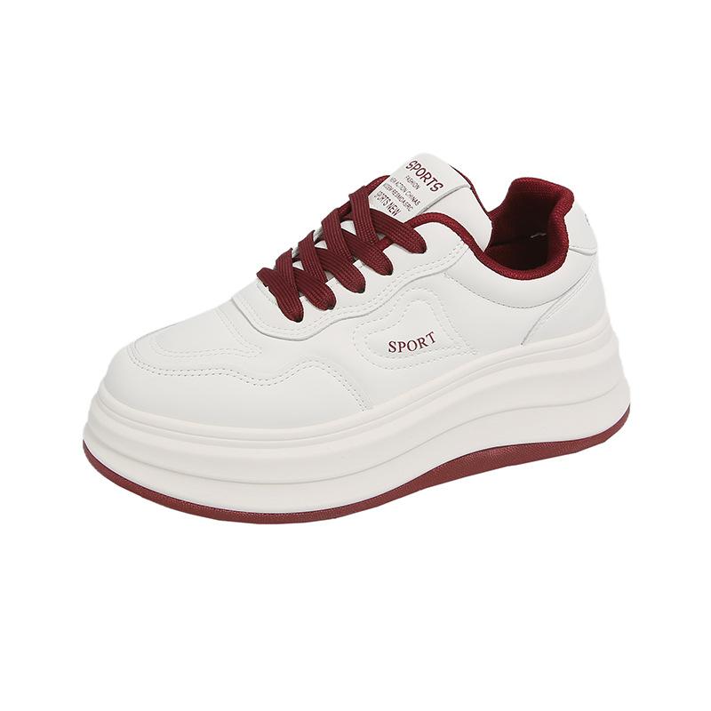 ins little white shoes new platform shoes women's 2025 spring student sports running shoes casual shoes platform height increase HB807