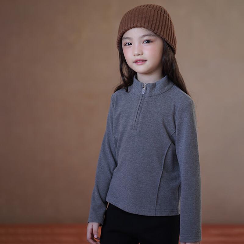 Hacikis Kids  Brushed Fleece Semi-High Collar Sweatshirt 120