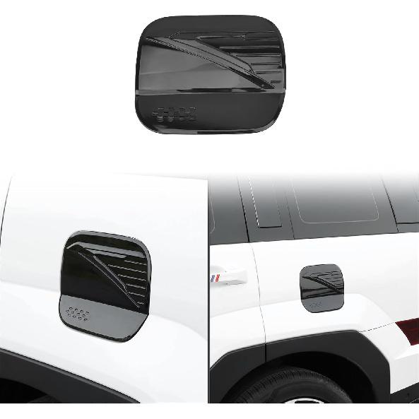 ABS Fuel Tank Cover Oil Gas Cap Fuel Filler Door Trim Cover Decal Sticker Compatible with Hyundai Santa Fe 2024-2026 MX5 Accessories (Glossy Black