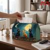2D Flat 1pc, Tissue Box. Three Cats Admiring The Pattern Napkin Extraction Box, Reusable, Daily Desktop Tissue Storage Box, Suitable for Kitchen, Livi