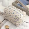 Storage Organizer Floral Bow Cotton Makeup Bag Flower Printed Cosmetic Pouch Large Travel Cosmetic Bag Make Up Bag