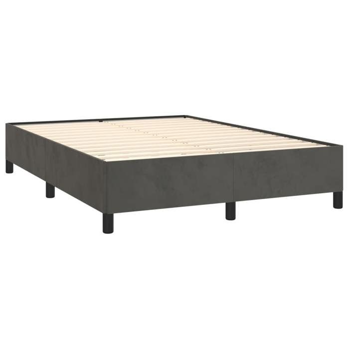 Maison Exclusive - Sommier à lattes de lit et matelas Gris foncé 140x200cm Velours