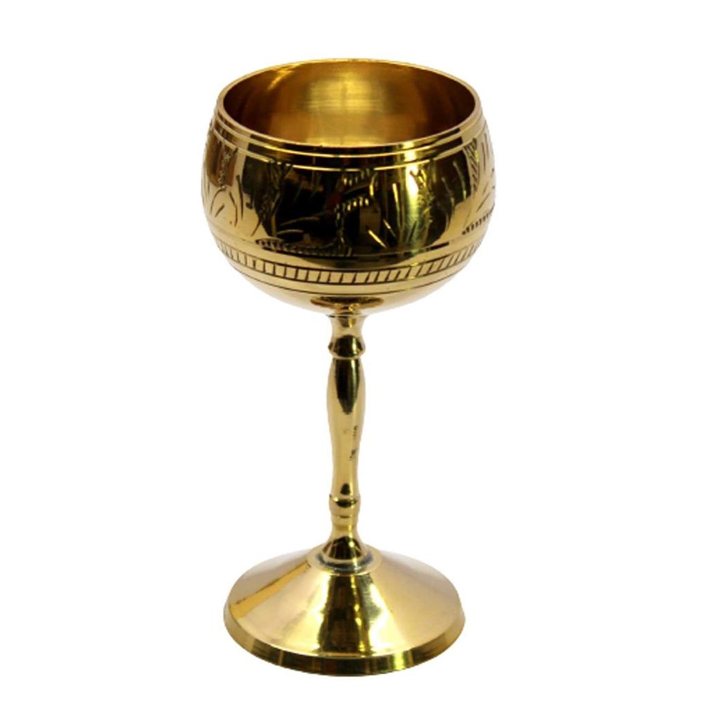 Brass Chalice Goblet Shot Glasses Wine Coupes Glasses - 4.5" Inches Height, 60 ML
