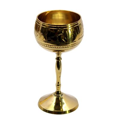 Brass Chalice Goblet Shot Glasses Wine Coupes Glasses - 4.5" Inches Height, 60 ML