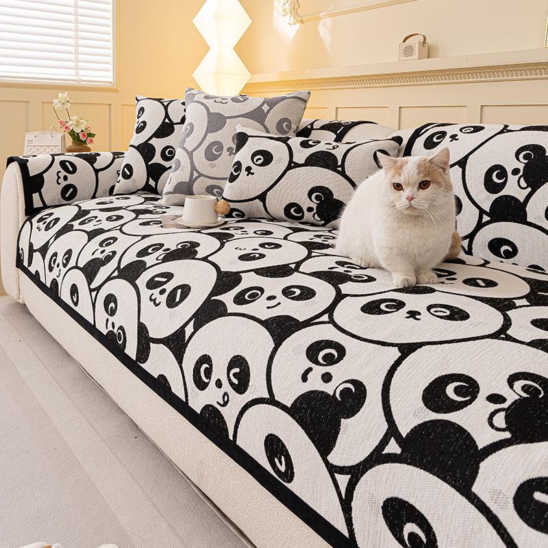 Chenier Sofa Cushion Universal In All Seasons, Non-Slip Seat Cushion New Straight Row Anti-Cat Scratch Sofa Cover Cover Cloth