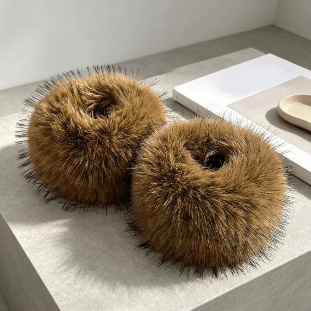 Solid Color Sleeve Cuffs Keep Warm Plush Sleeve Covers Fashion Faux Fur Wrist Cuffs Ladies