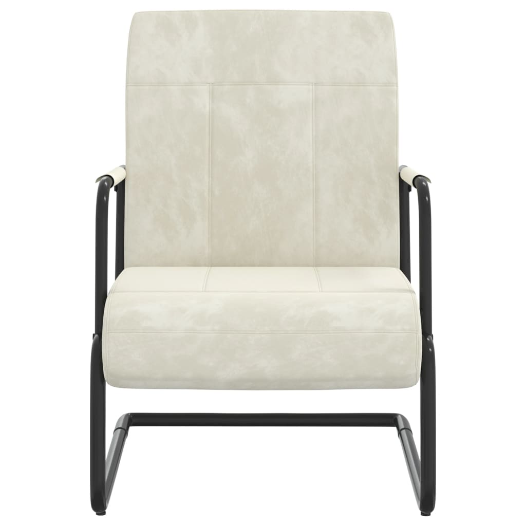 Cantilever Chair Cream White Velvet