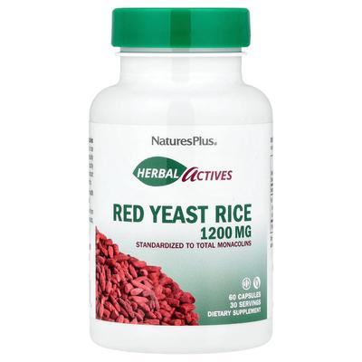 NaturesPlus Herb Active Red Yeast Rice 600mg Veggie Capsules, 60 Count