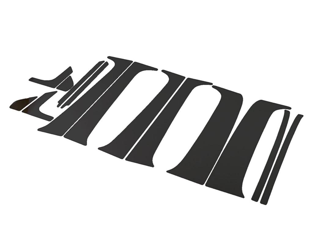 BRIGHTZ Finish Stainless Steel Black Plated Pillar Panels for Wagon R with Visor Compatible with Wagon R and Wagon Ultra-Mirror (14-Piece Set)