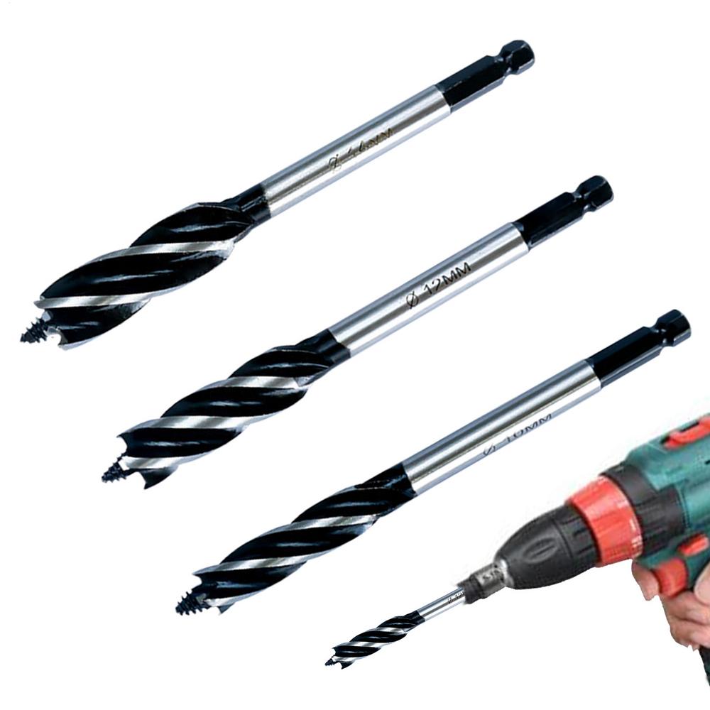 Drill Bit Set Hex Shank Woodworking Tools Self Tapping Woodworking Drill Bit For Woodworker Carpenters Door Locks Concrete