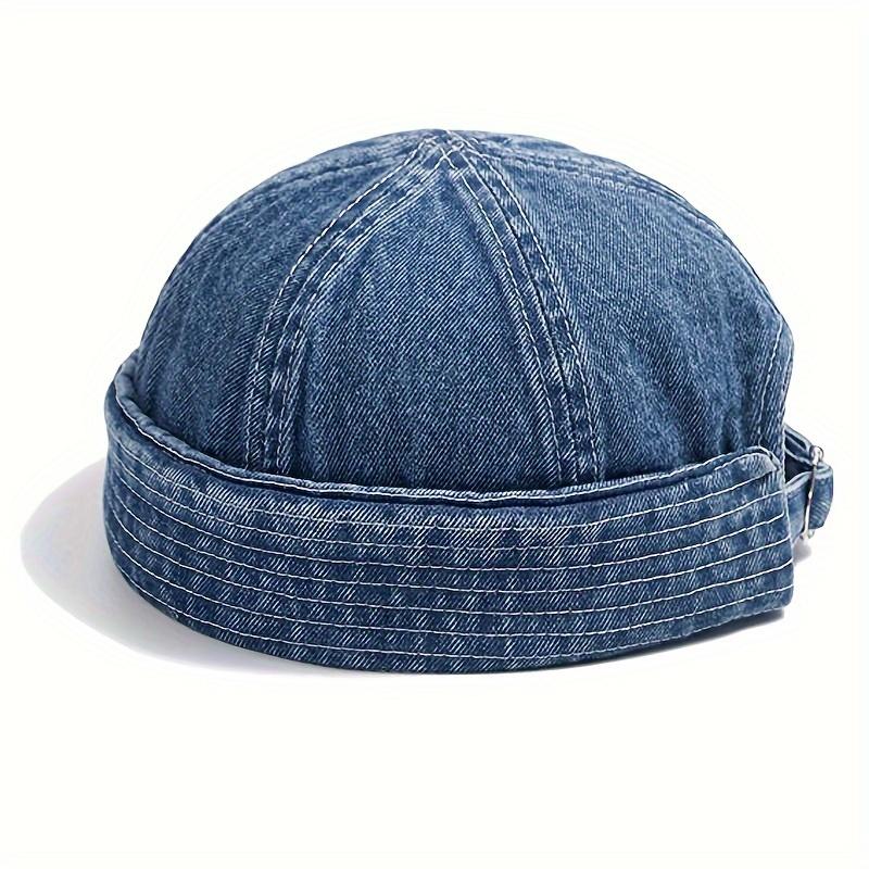1pc Men's Wrinkle Free Light Denim Hat, Retro Washed and Distressed Craftsmanship, Casual and Versatile Outdoor Sunshade Hat