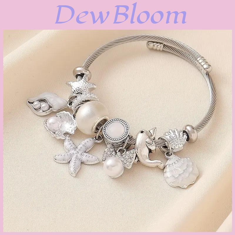 Ocean Starfish Beaded Bracelet With Shell Dolphin Heartshaped Jewelry For Women