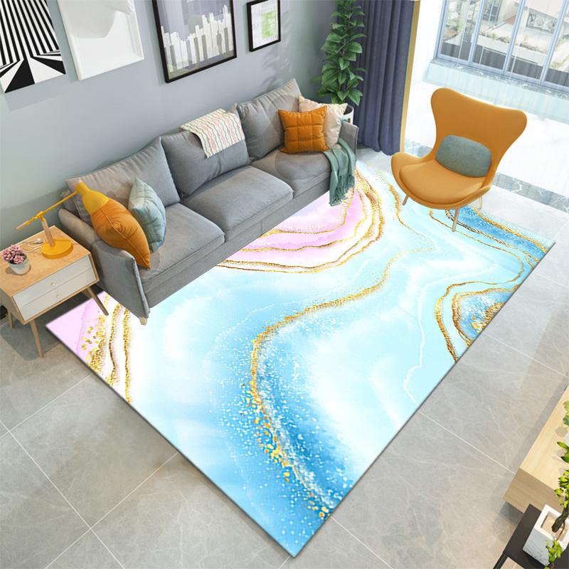 1PC Marble texture printed Carpet Rug for Living Room Bedroom Home Sofa Decoration,Non-slip Floor Mat Floor mat