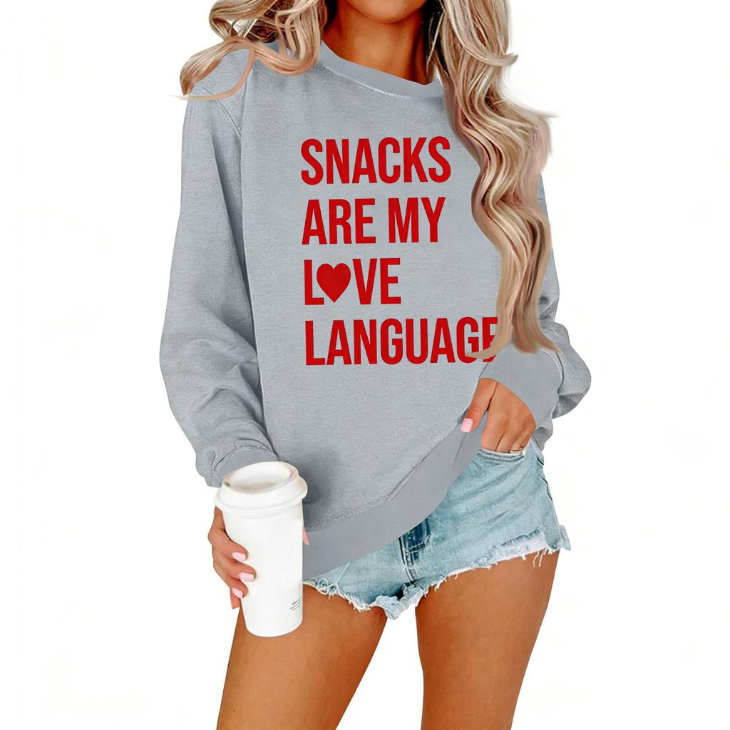 Ladies' Casual Women's Printed Round Neck Pullover Hoodie
