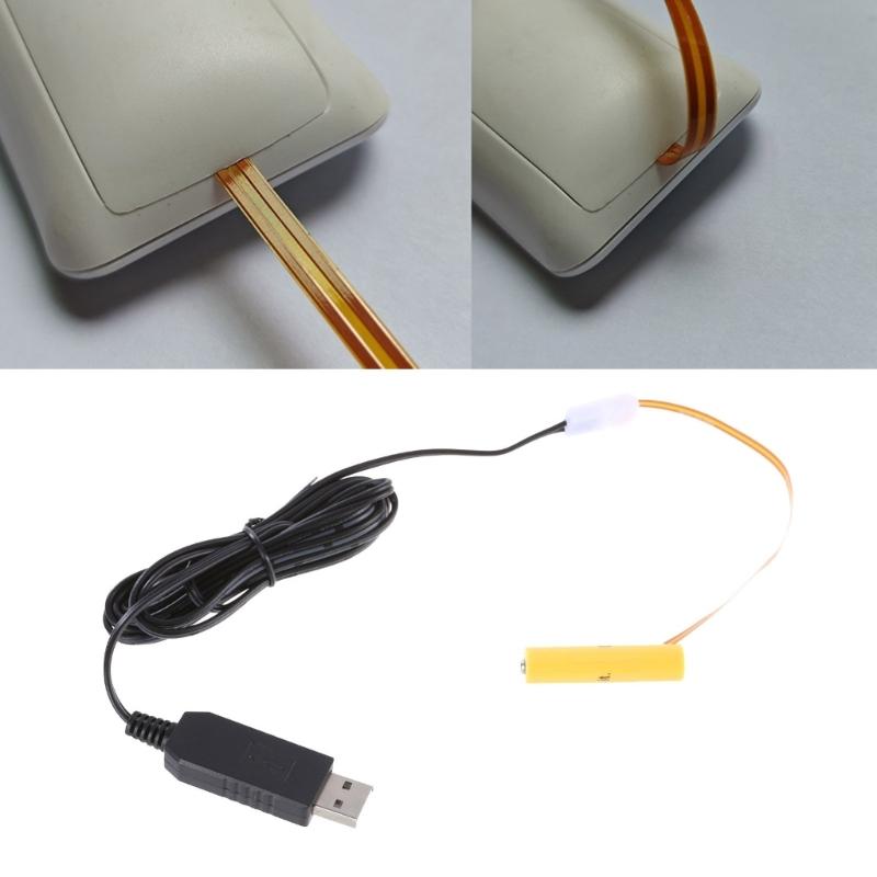 LR03 Battery Eliminators Cable, USB 5V to 1.5V LR03 Power Converters with Cable for Electronics LED Light Remote Controls