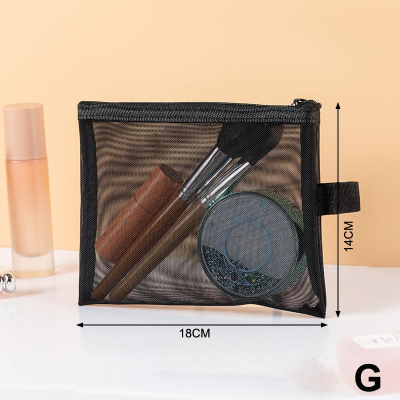 

Mesh Cosmetic Bag Mesh Makeup Bags Black Mesh Zipper Pouch For Offices Travel Storage Bags Toiletry Bags Makeup Pouch