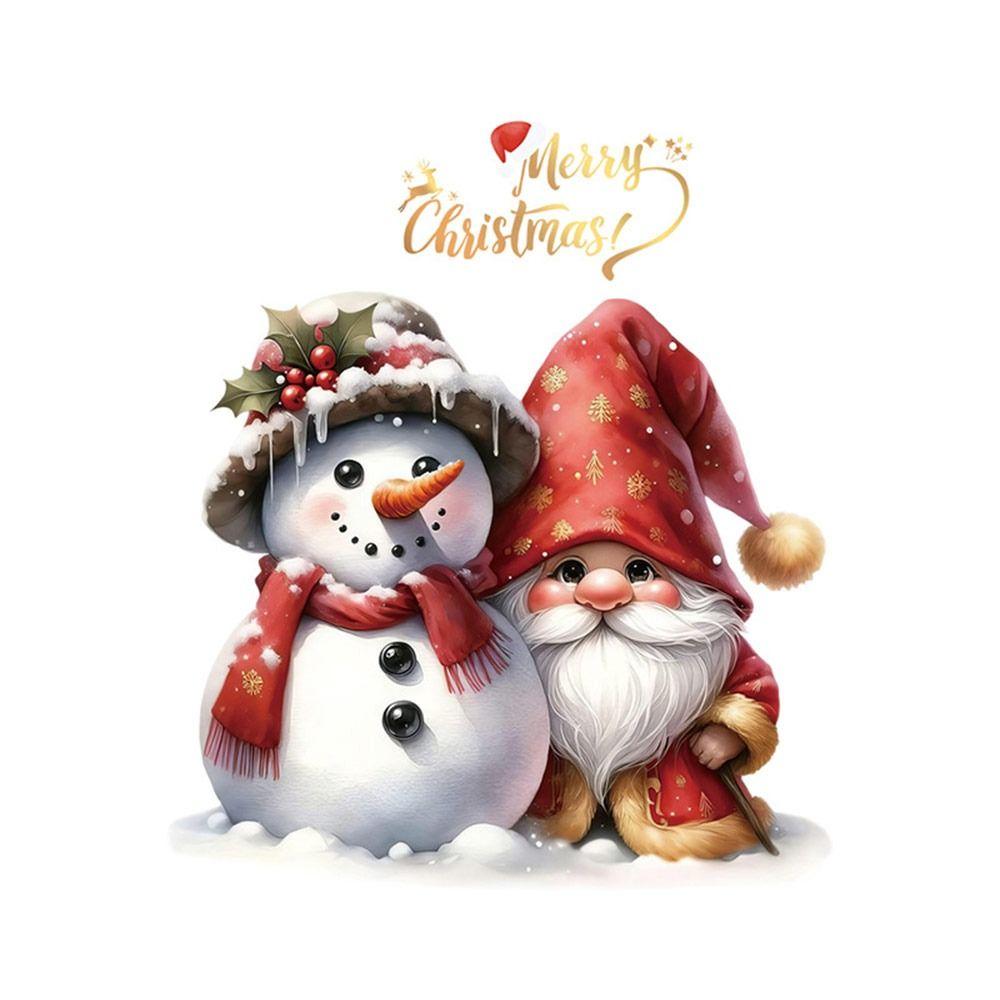 Multicolor Christmas Electrostatic Stickers Santa Clause Reindeer Cartoon Shopwindow Decals DIY Party Supplies Xmas Tree Sticker
