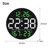 Led Clock Calendar Temperature Clock 25.5*25.5*3cm LED Wall Clock Memory Function Temperature Display Brightness Adjustment