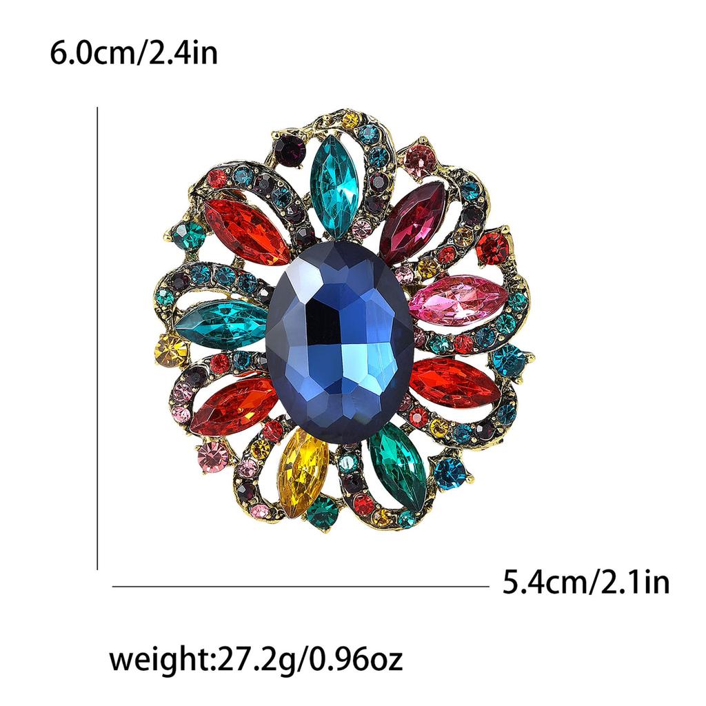 Korean Style Rhinestone Glass Brooch: Medium-Sized, Versatile & Exquisite Women's Pin