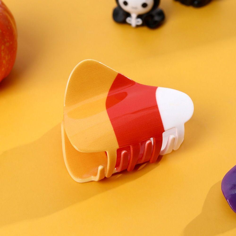 Acrylic Ghost Claw Clip Halloween Pumpkin Crab Clip Funny Pumpkin Hair Claw  Female/Girls