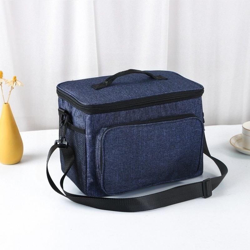 

1 шт. Изолированная сумка-холодильник из ткани Оксфорд, сумка-тоут для пикника на открытом воздухе, ежедневная сумка для ланча для хранения продуктов и сохранения свежести синий