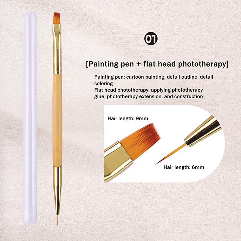 Doppelseitiger Nagelpinsel Nagelsättigungsstift Gel-Nagellack Blumen-Liner Malen Zeichnen Maniküre-Werkzeuge Pinsel Maniküre-Salon-Werkzeug