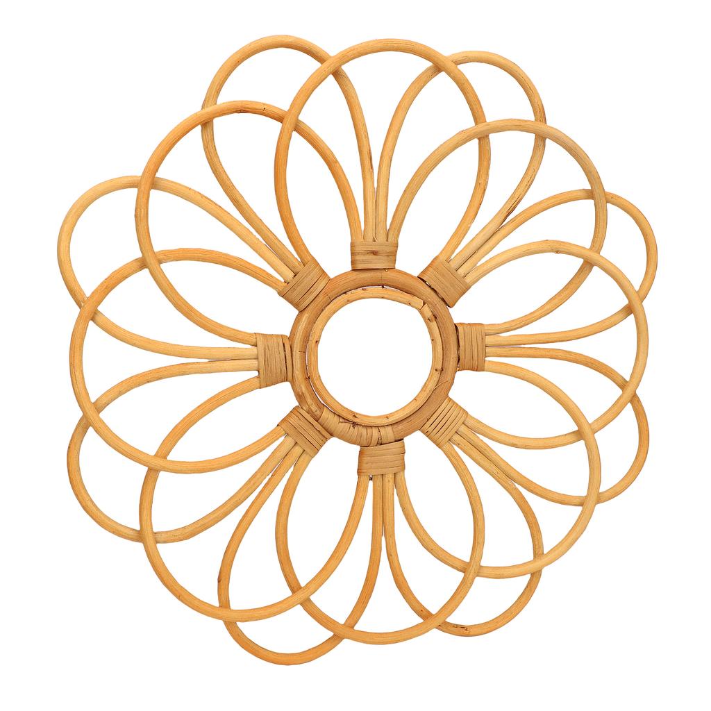 Wall Hanging Rattan Decor 42cm Exquisite Woven Retro Rattan Flower Wall Hanging Art for Living Room