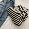 Korean Retro Artistic Striped Shoulder Bag - Large Capacity Fashion Tote