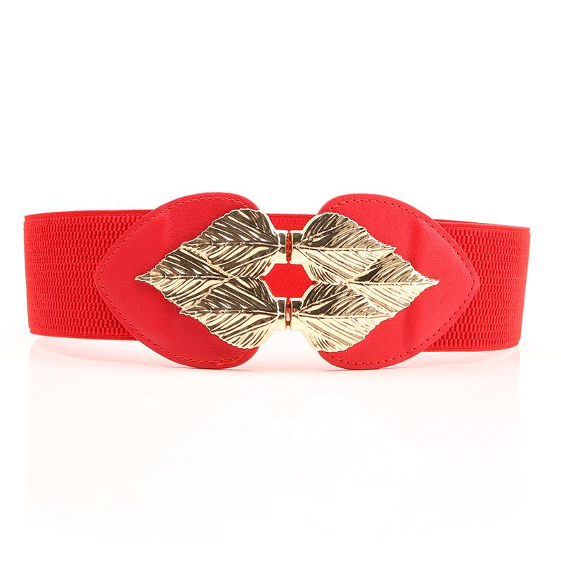Cool With Waist Corset Leaf Shape Belt Decorative Clothes Skirt Stretch Waist Line Women'S Waist Seal