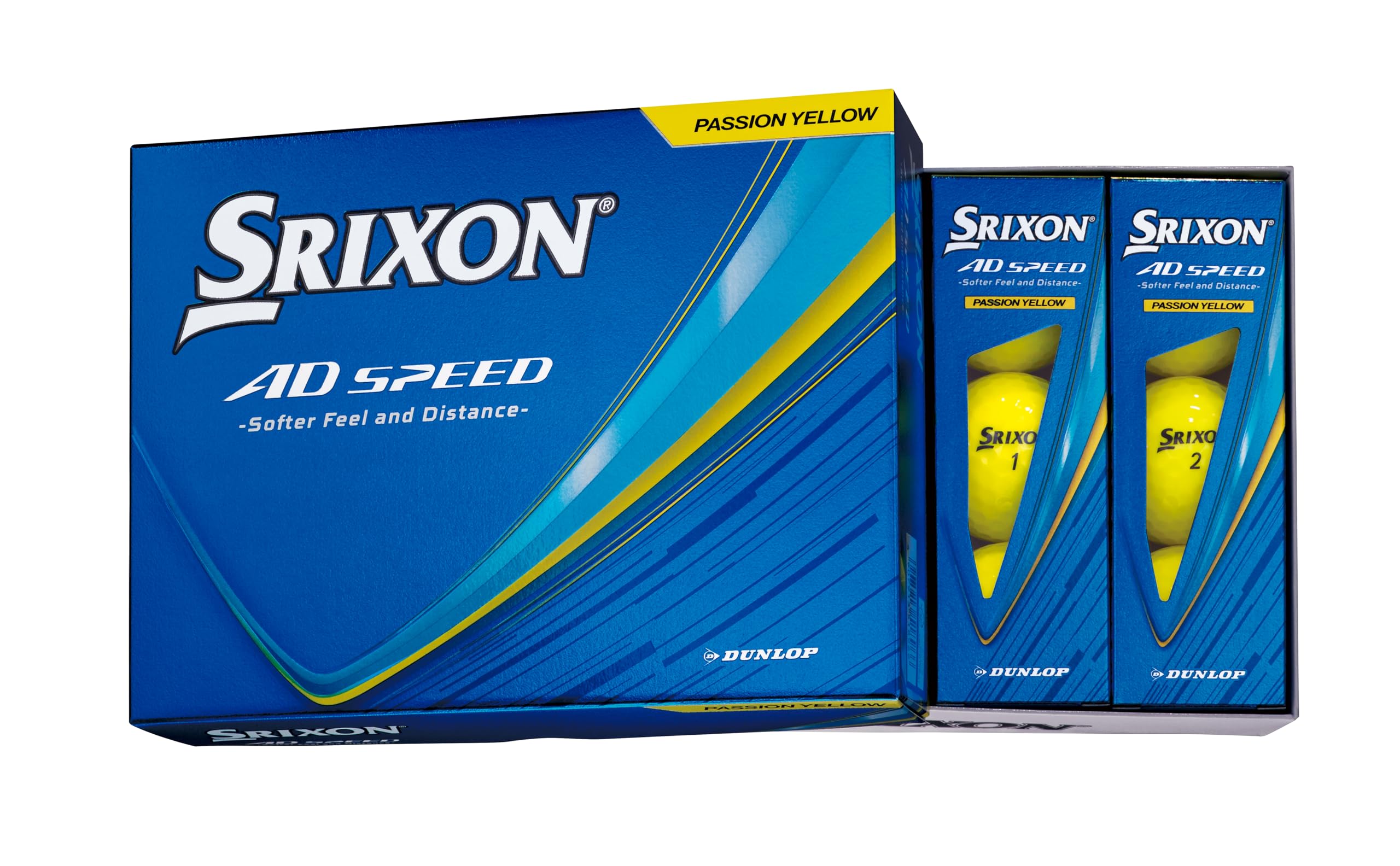 Dunlop Srixon AD SPEED4 Golf 2026 1 Dozen Passion Yellow Balls, Model, (12 Balls),