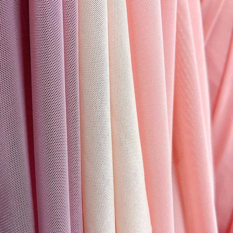 Wide 150cm Nylon Mesh Fabric Spandex High Elastic Dense Black White for DIY Sewing Lace Shirt Stockings