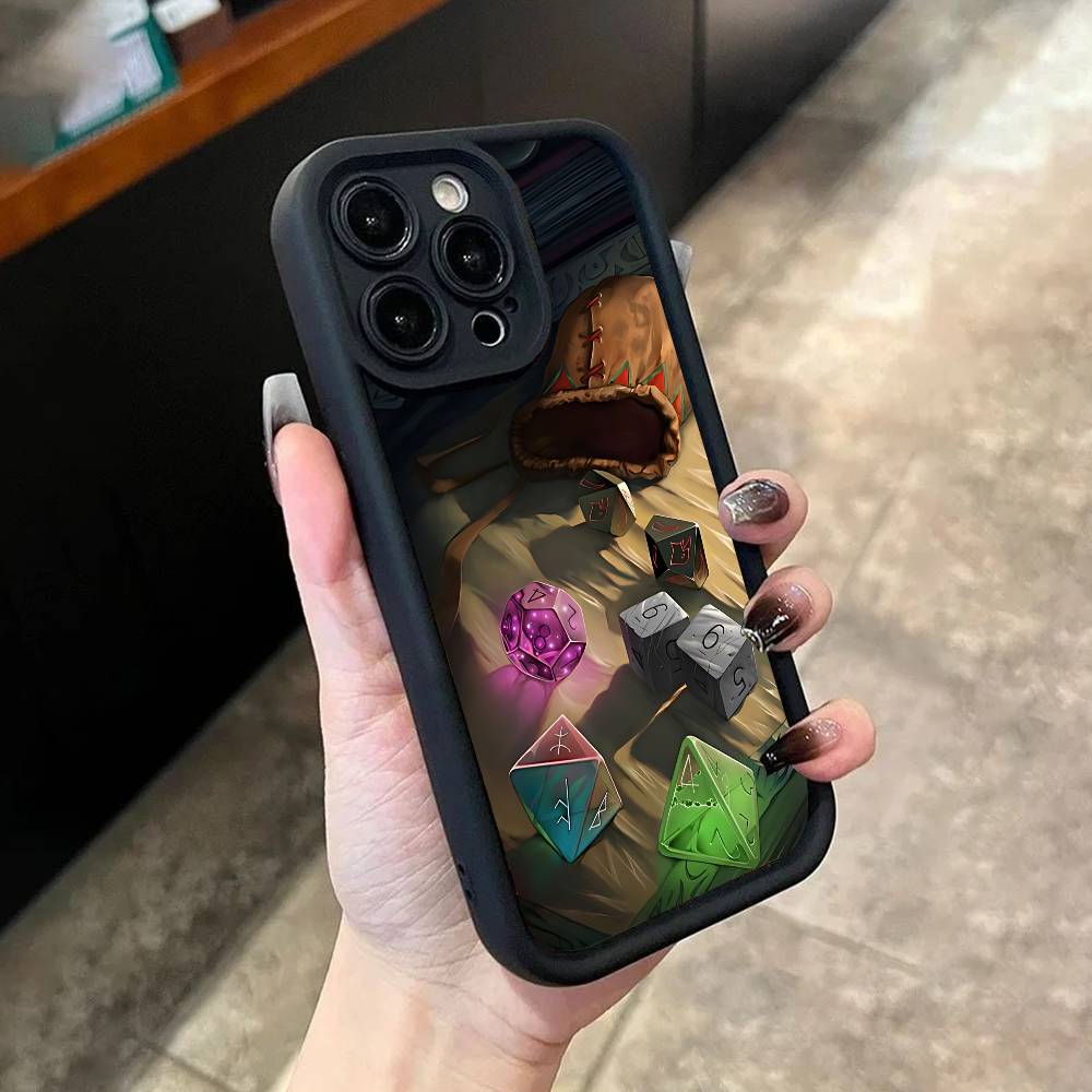 D-Dungeons D-Dragons D-DnDS Phone Case For iPhone 17,16,15,14,13,12,11,Pro,Max,Plus,X,XS,SE4,E,Mini Black Thickened border Case