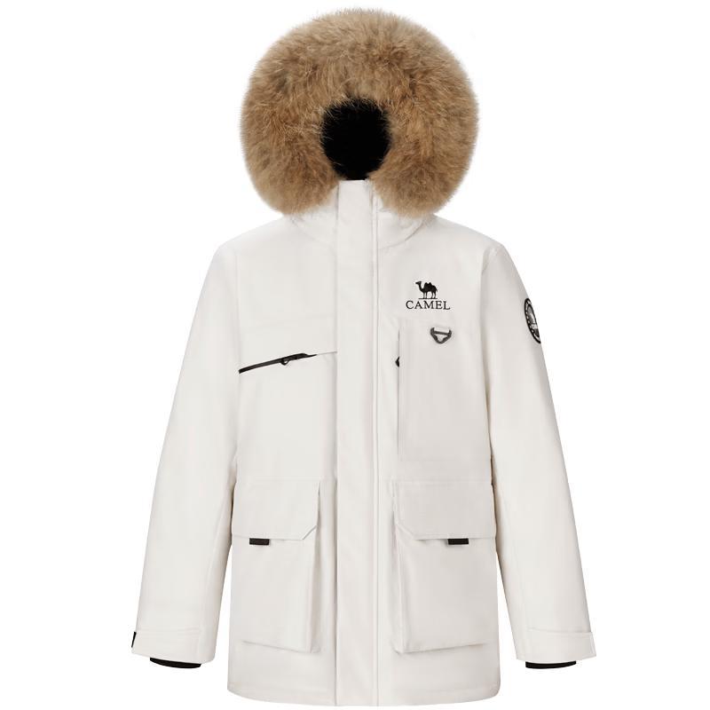 CAMEL Men s Winter Fur Collar Parker Down Jacket S