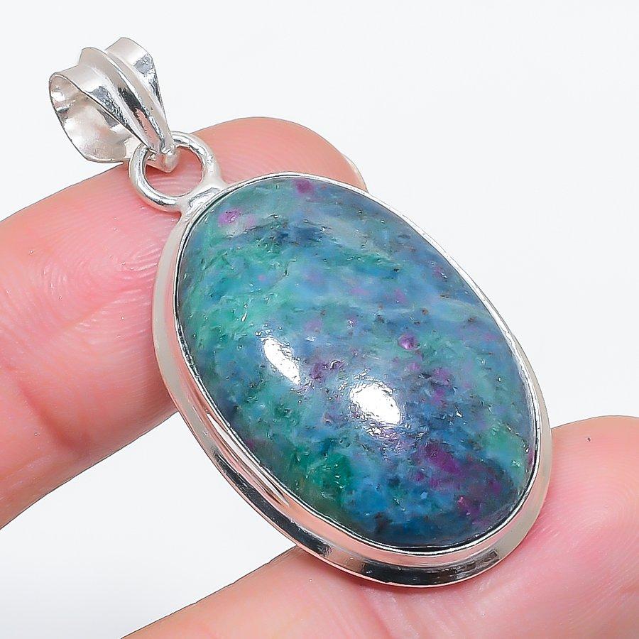 

Natural Ruby Fuchsite Gemstone 925 Sterling Silver Jewelry Pendant 1.85 s1n84