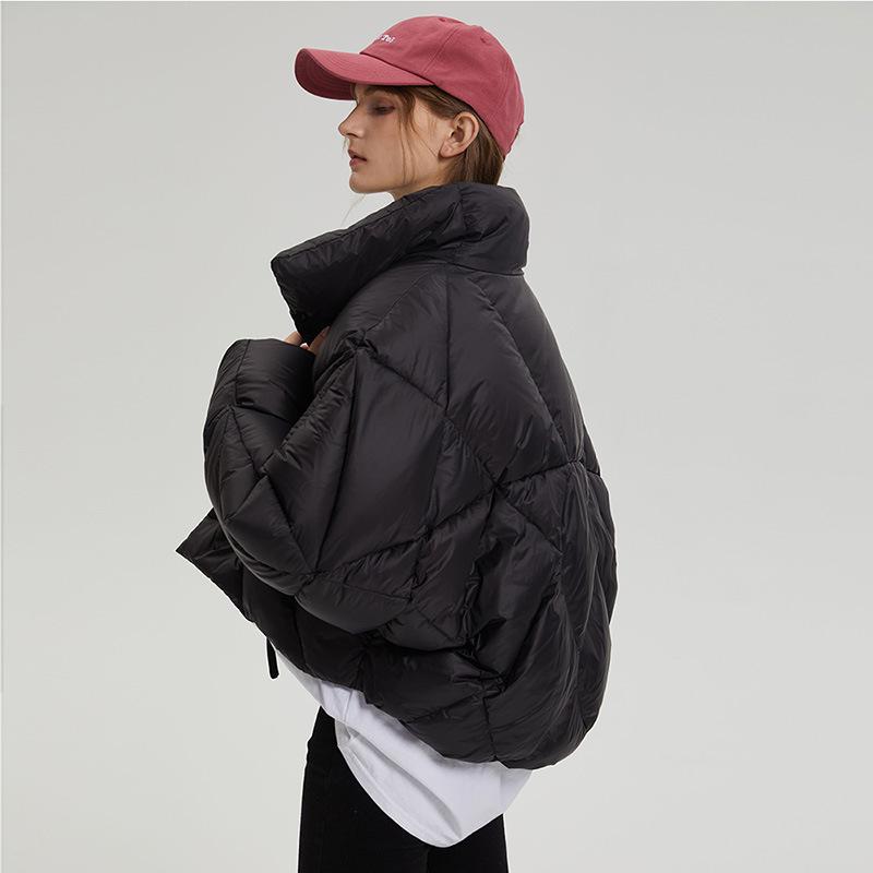 Foreign fashion white duck down bow short down jacket women's winter new stand-up collar warm jacket tide