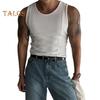 Men Summer Sport Vest O Neck Thread American Style Good Breathability Solid Color Sleeveless Sweat Absorption Pullover Gym Fitness Jogging Tank