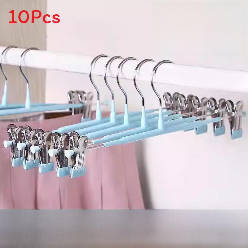 Standard Wardrobe Pants Hanger With Non Slip Stainless Steel Clips For Home Storage And Organization